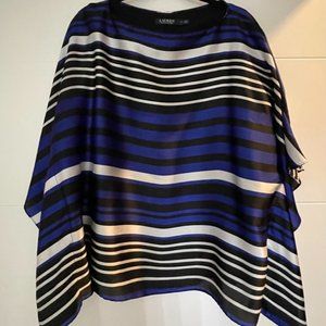 Ralph Lauren Striped Dolman Satin Blouse